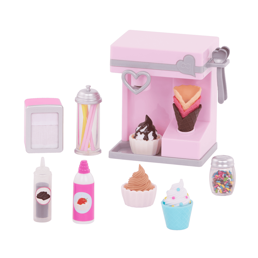 Our Generation Sundae Fun Day Ice Cream Machine Set for 18-inch Dolls
