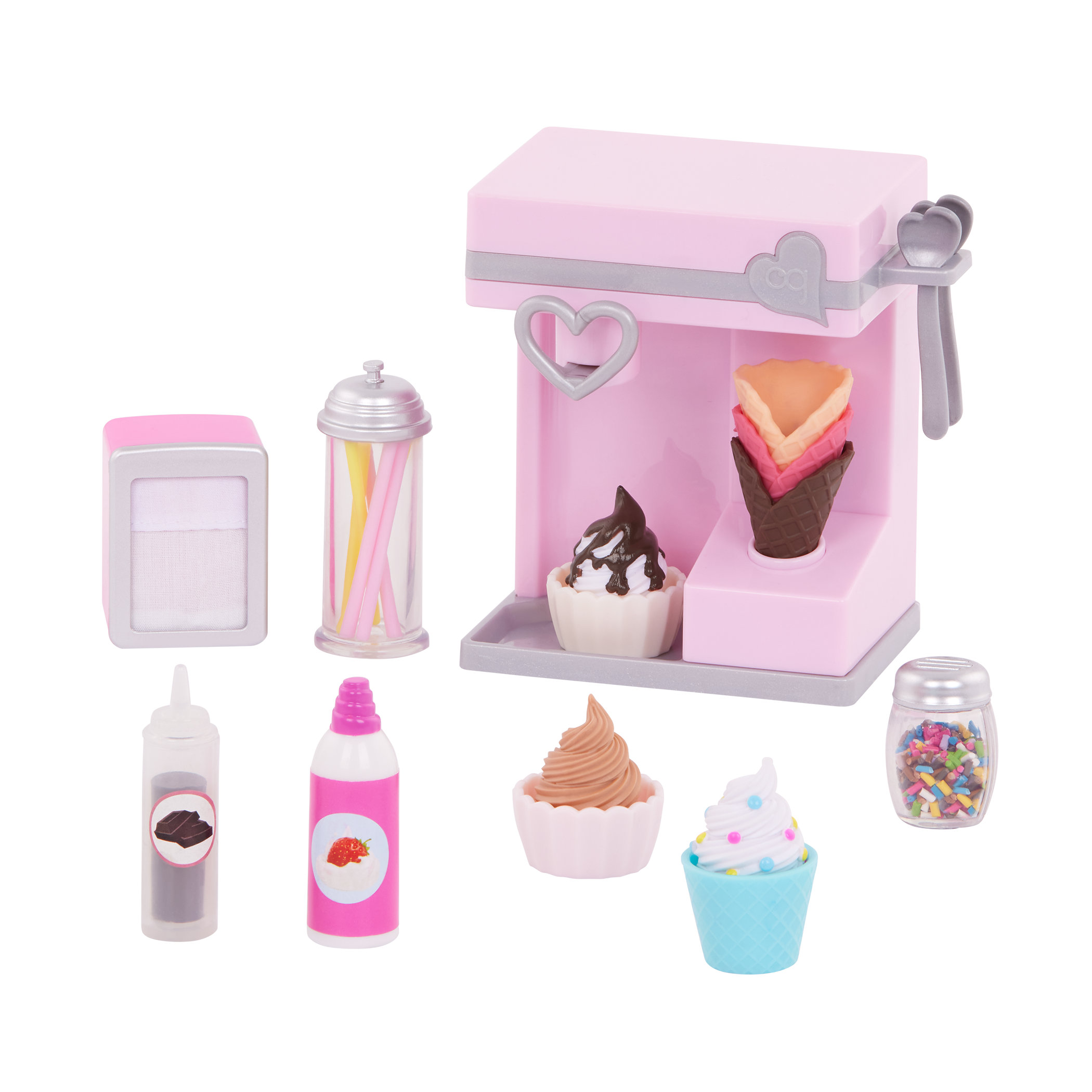 Our Generation Sundae Fun Day Ice Cream Machine Set for 18-inch Dolls