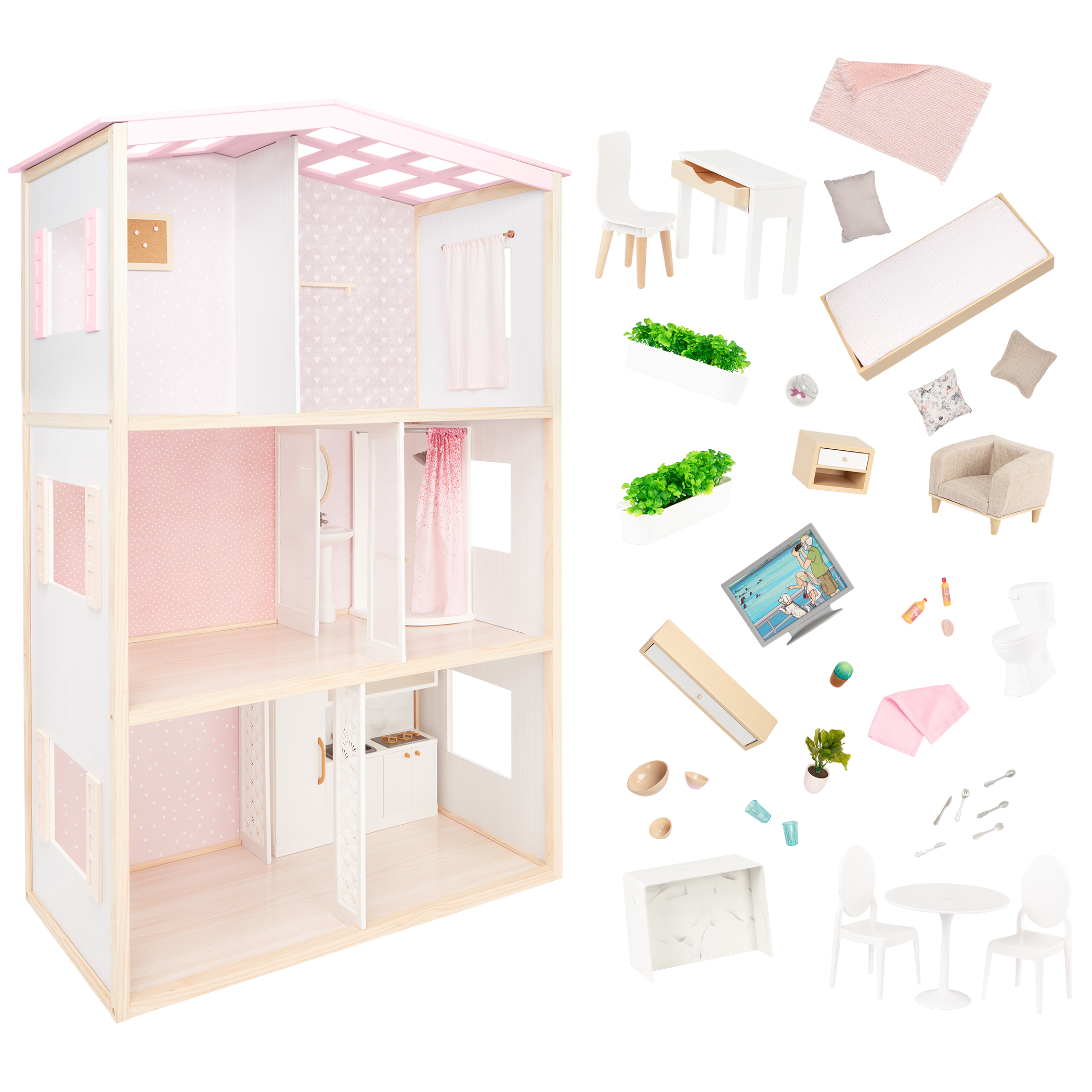 OG Sweet Home Dollhouse & Furniture Playset