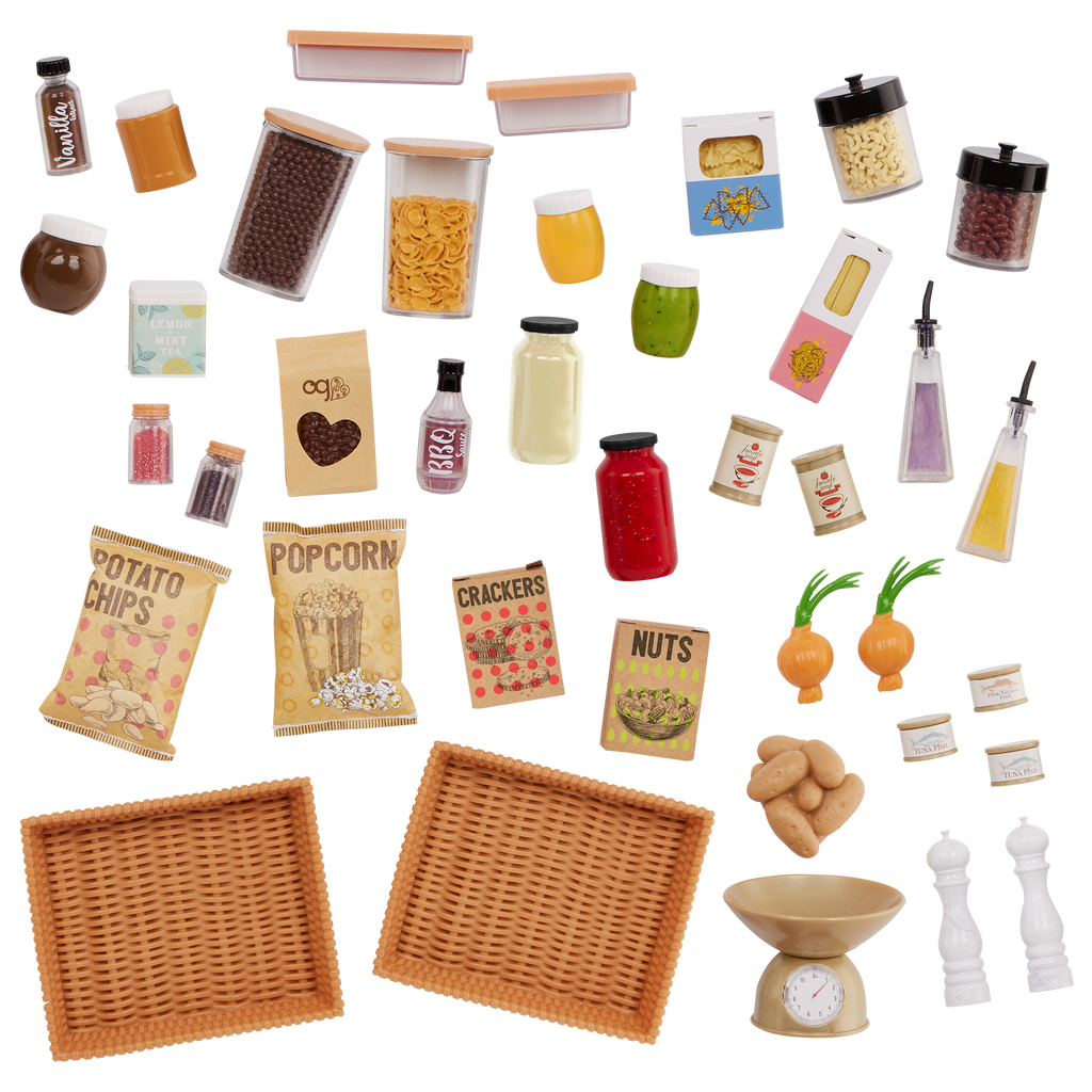 Our Generation Doll Kitchen Pantry Fully Stocked