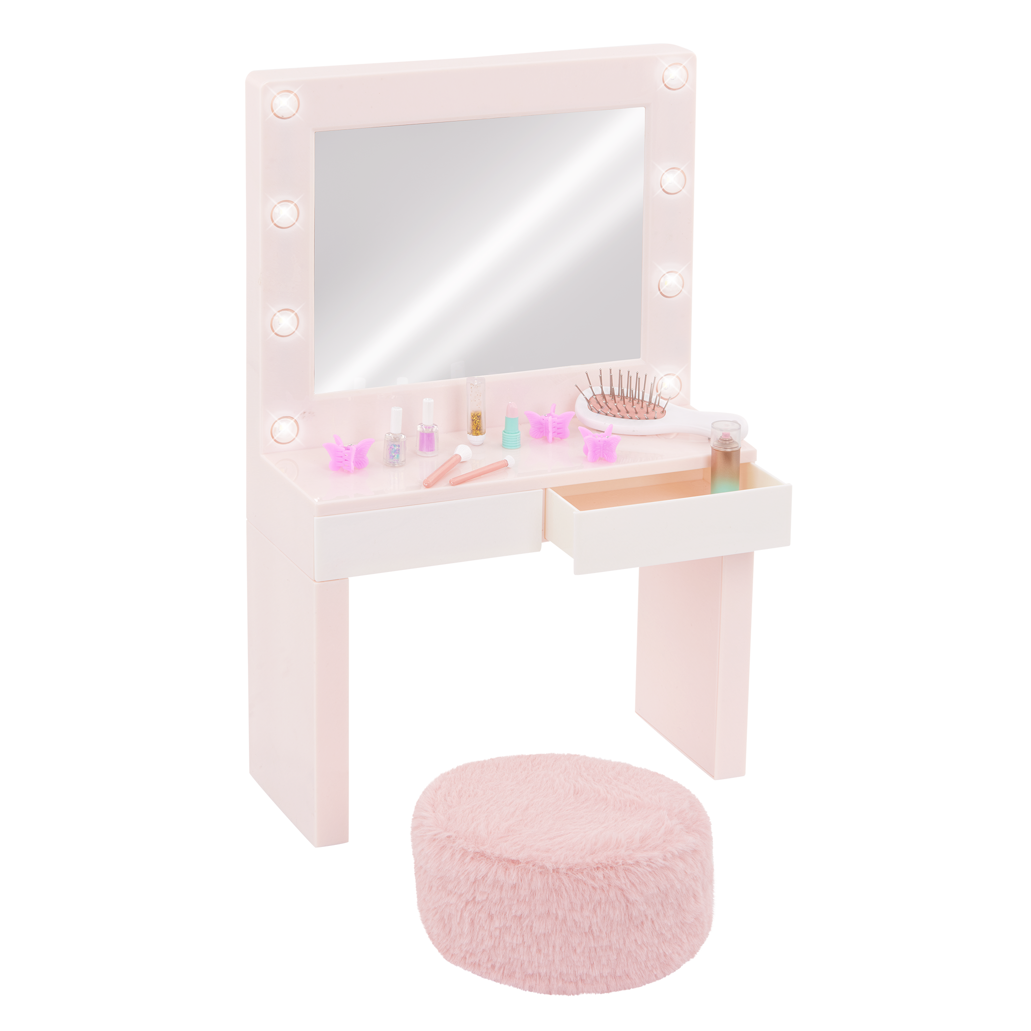 Our Generation Glam & Glow Vanity Table Set for 18-inch Dolls