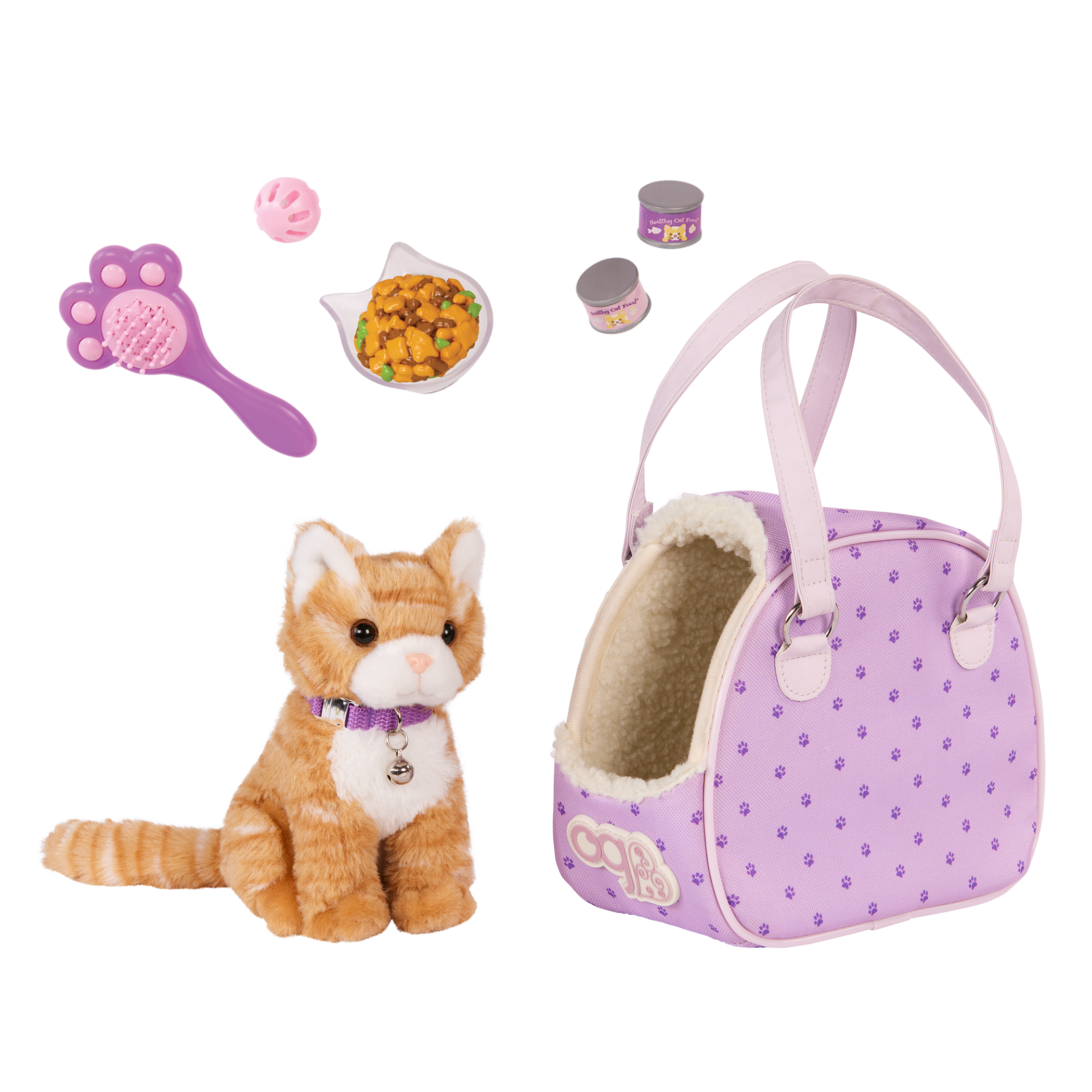 Our Generation Plush Kitten and Pet Carrier with accessories