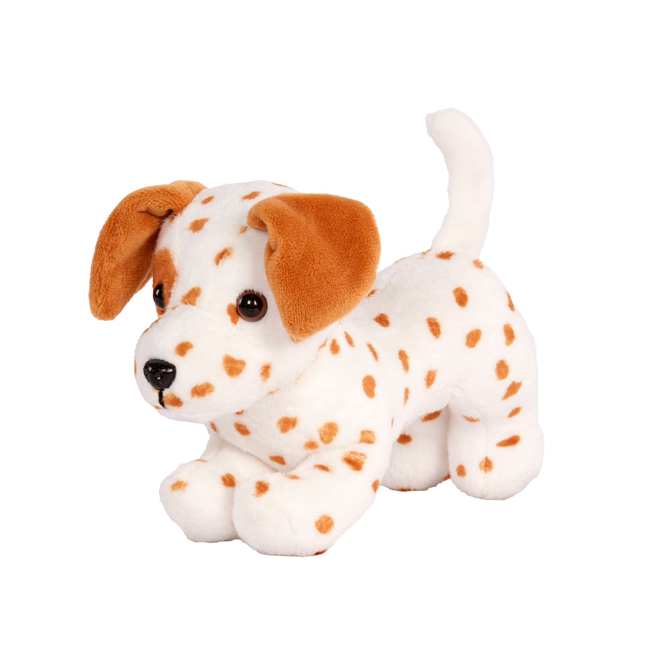 Our Generation Vacay Poseable Dalmatian Plush Dog and accessories including passport, sunglasses, travel items and carry case for accessories