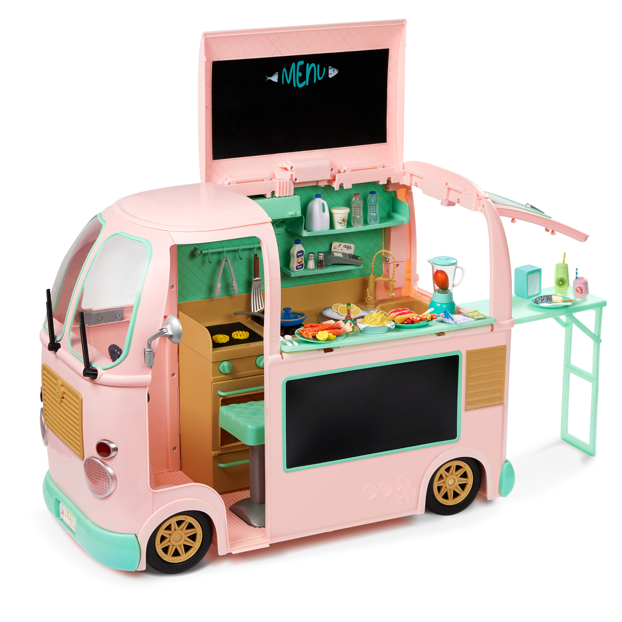 Our Generation On the Move Food Truck Vehicle Accessory for 18-inch Dolls