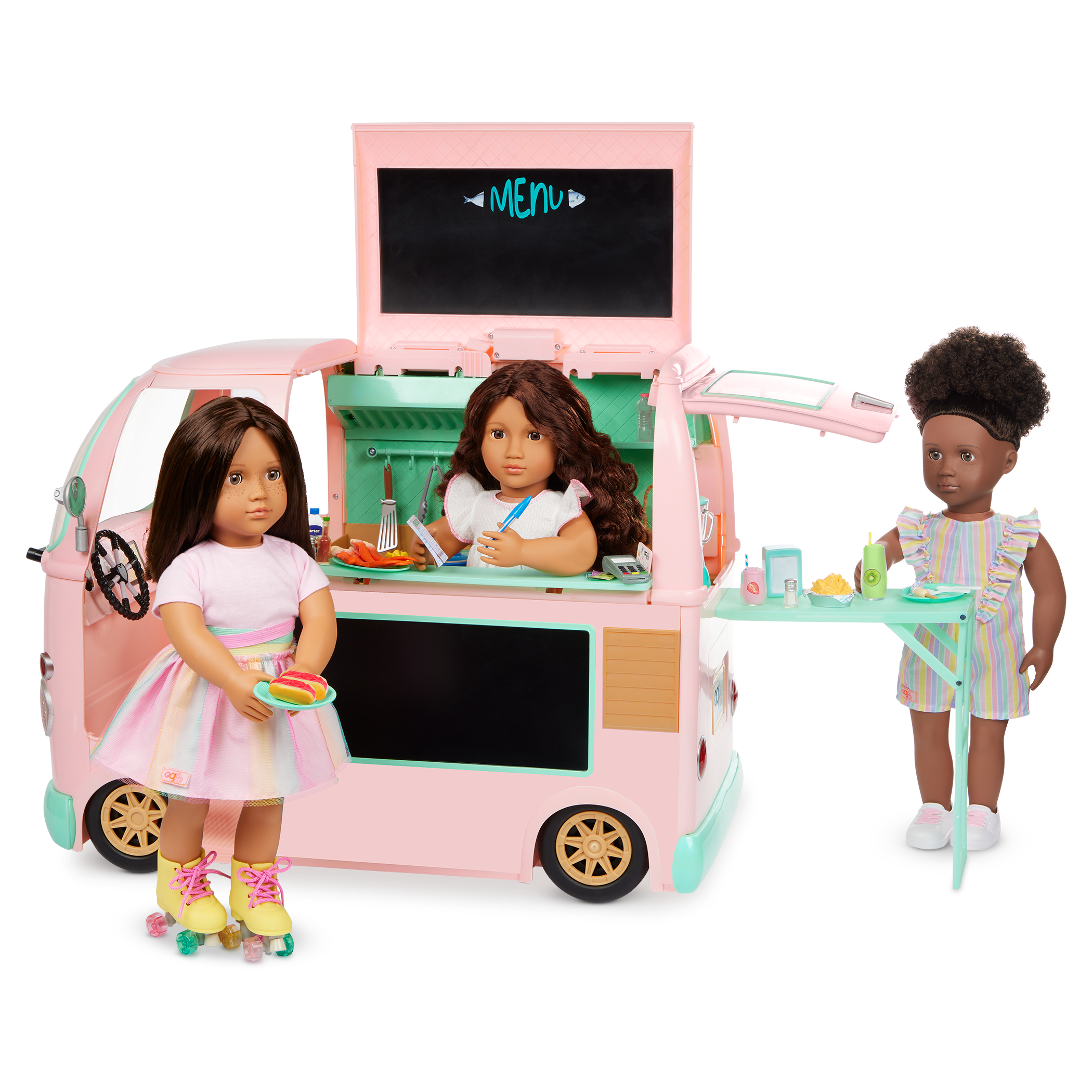 Our Generation On the Move Food Truck Vehicle Accessory for 18-inch Dolls