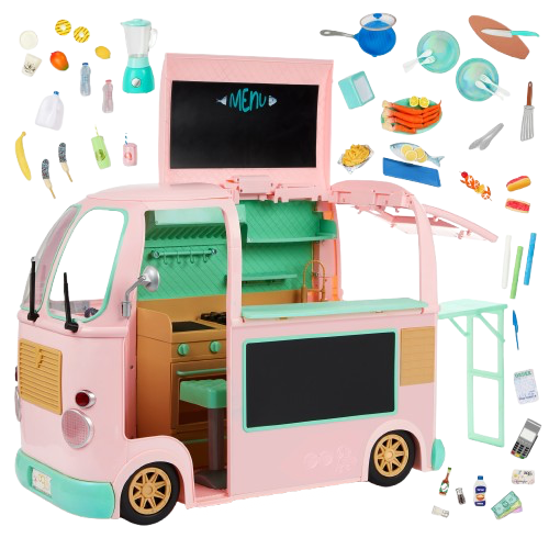 Our Generation On the Move Food Truck Vehicle Accessory for 18-inch Dolls