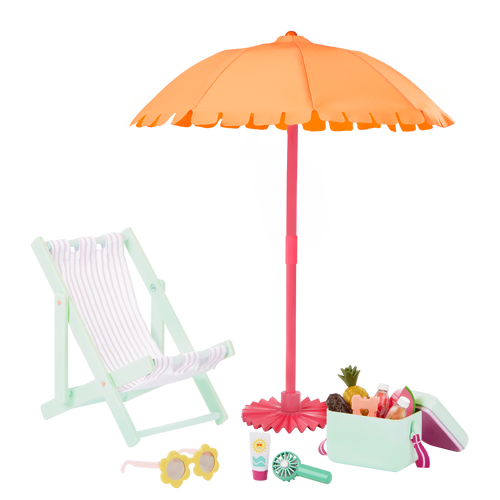 Our Generation Sunny & Cool Patio Accessory Set for 18-inch Dolls