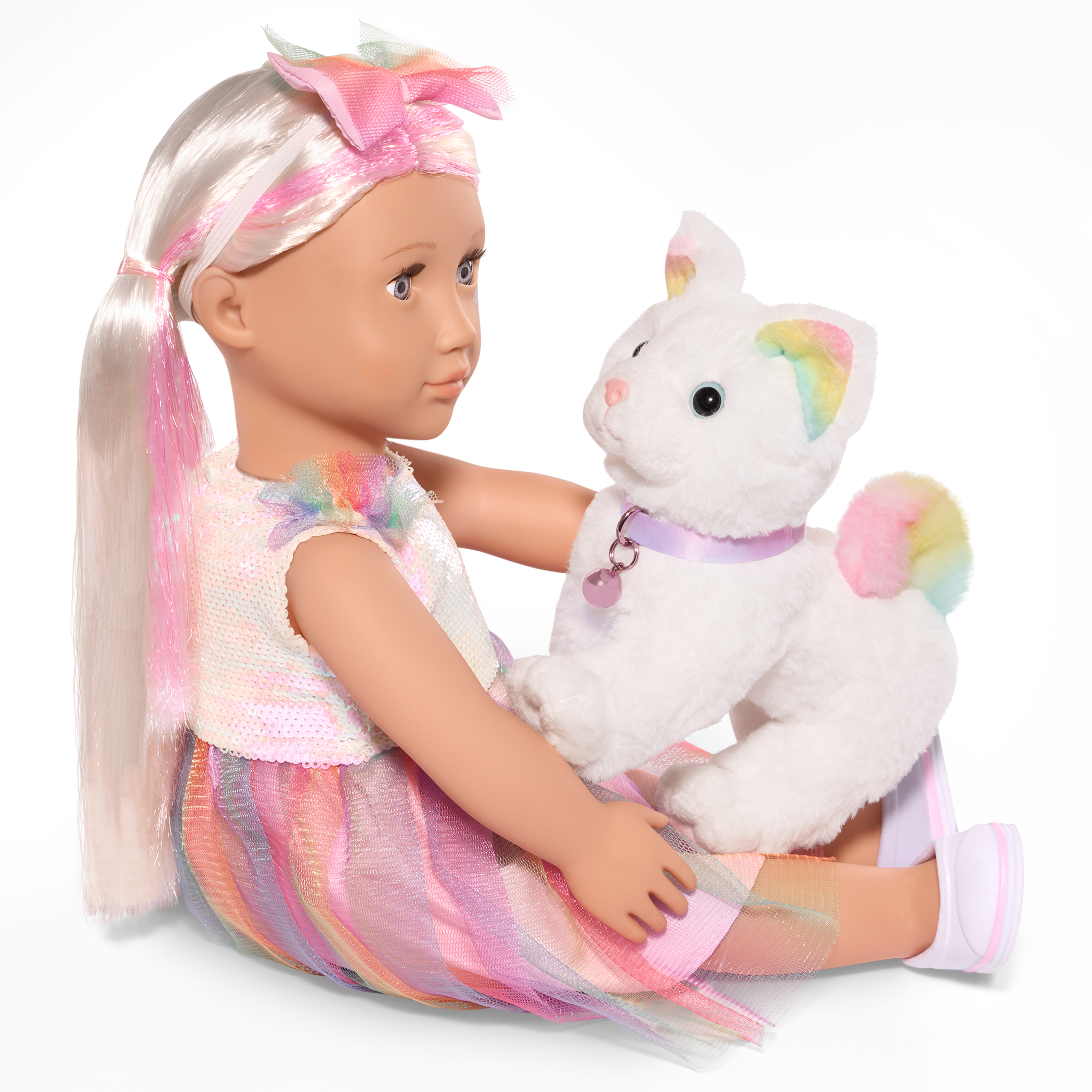 Posable Angora Cat Plush