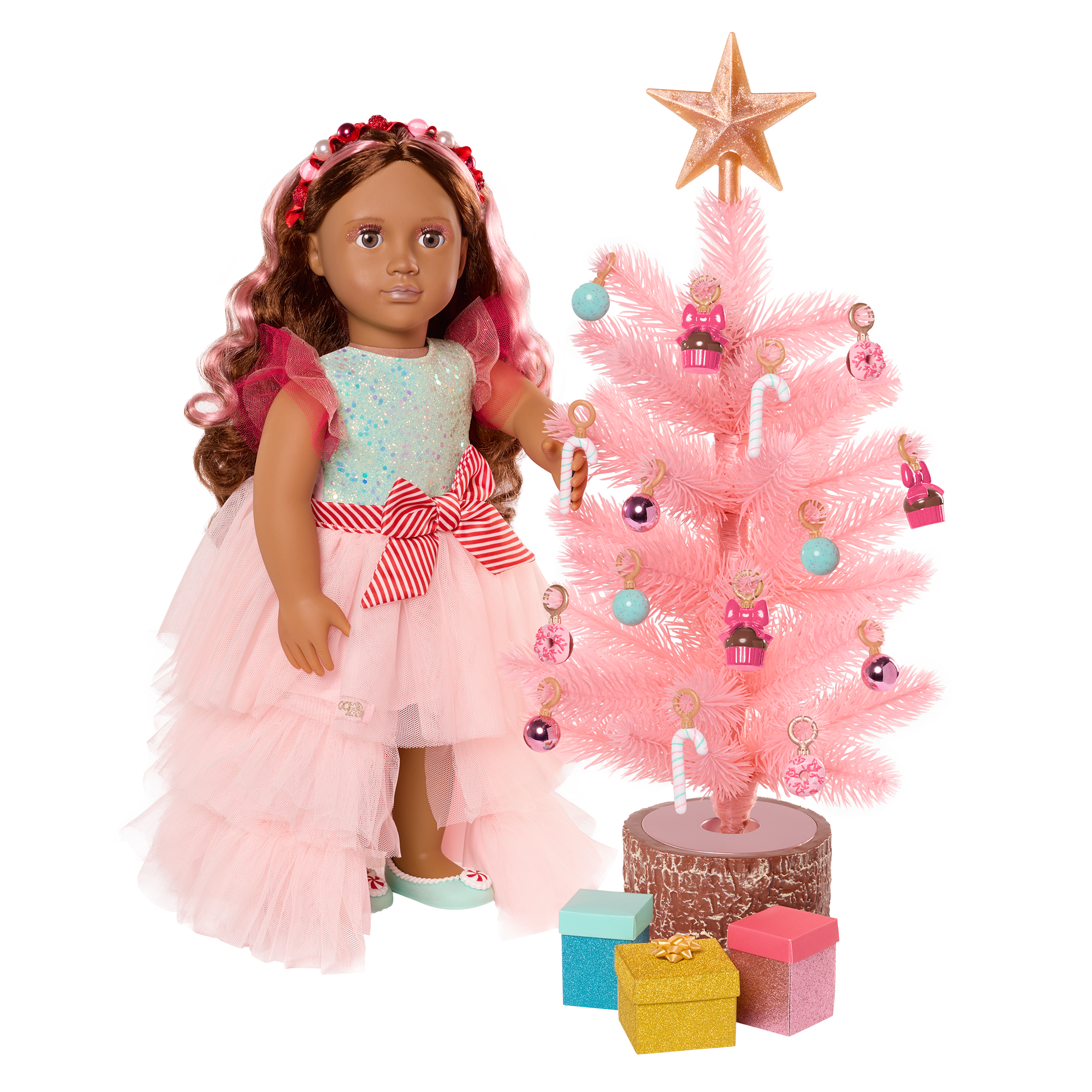 Our Generation Sweet Surprise Holiday Tree Accessories for 18-inch Dolls