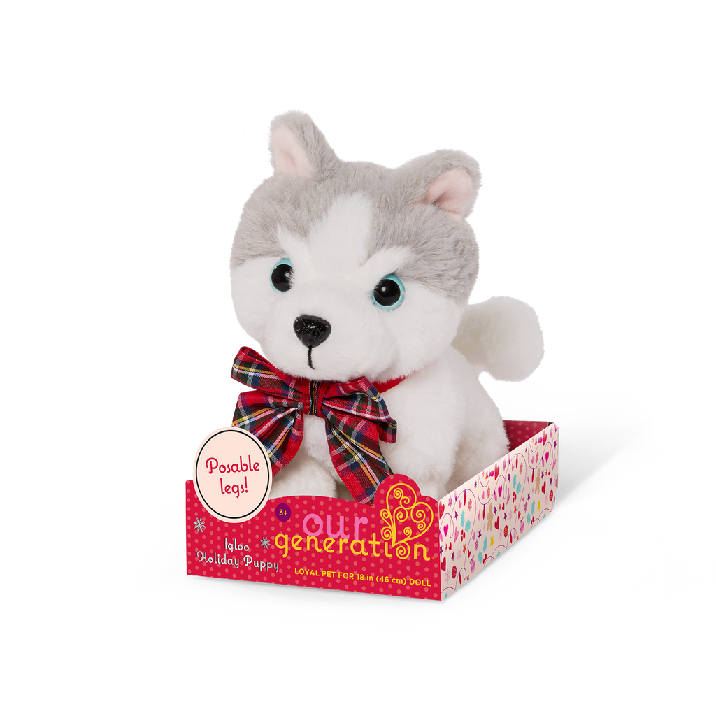 Our Generation Igloo Holiday Husky Pet Plushie