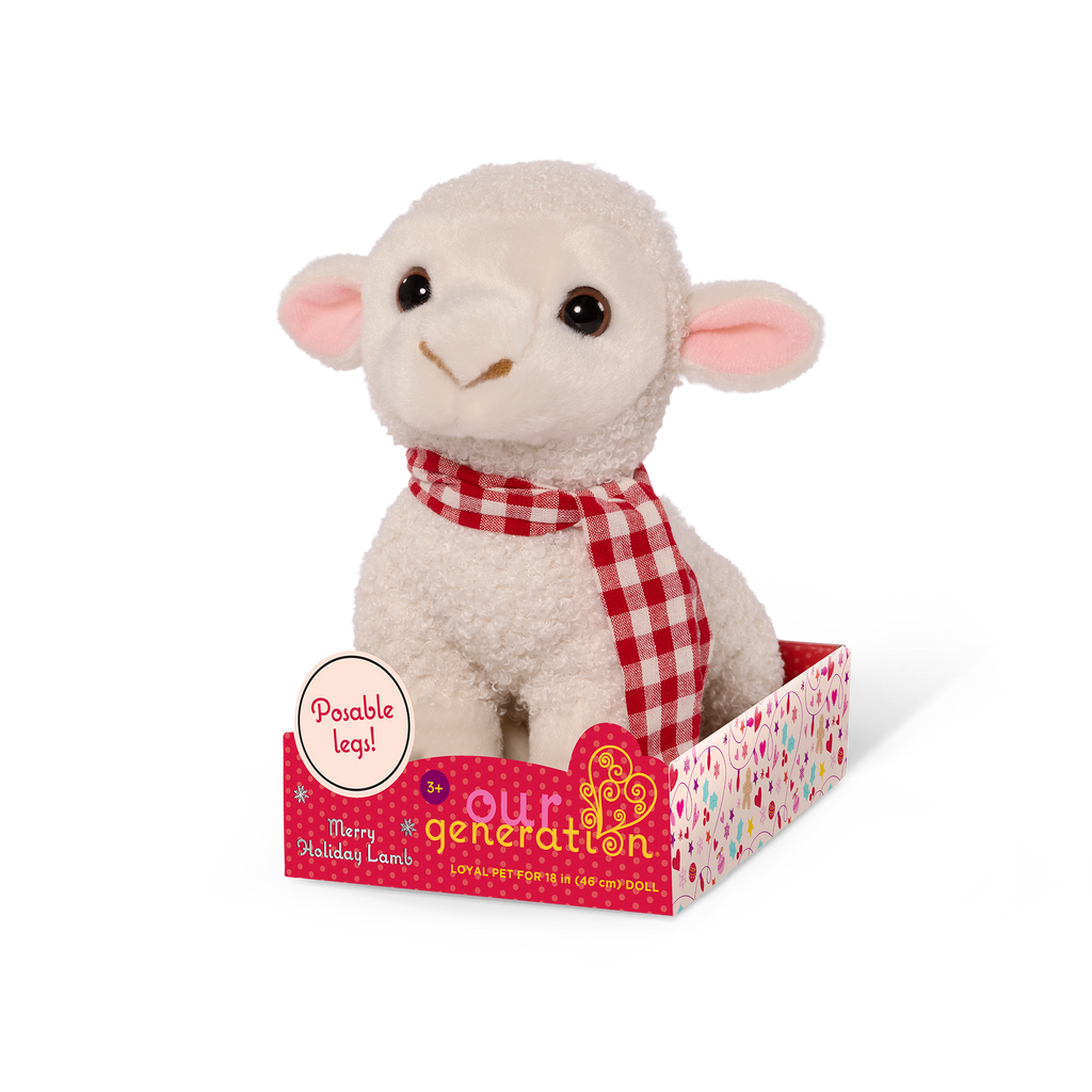 Our Generation Holiday Pet Lamb Plushie Merry