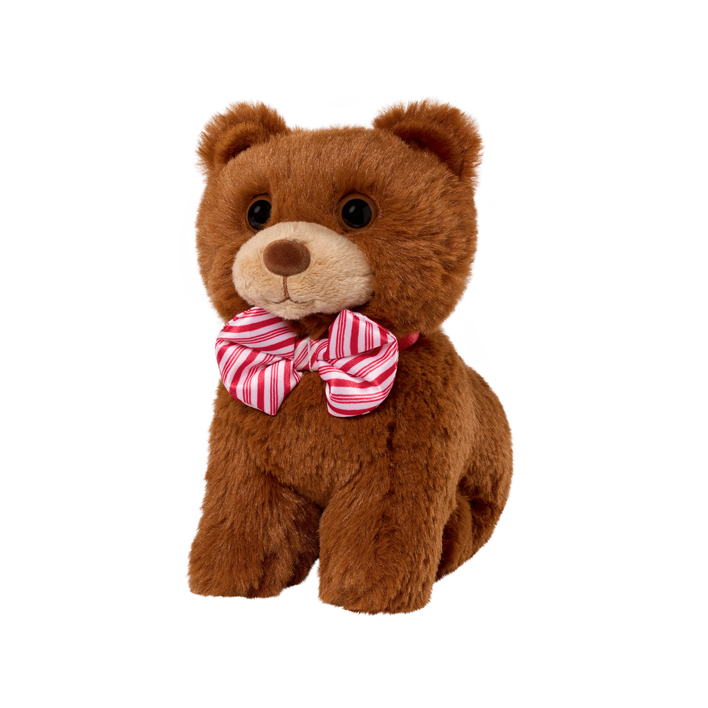 Our Generation Peppermint Holiday Bear Plushie with Bow Accessory