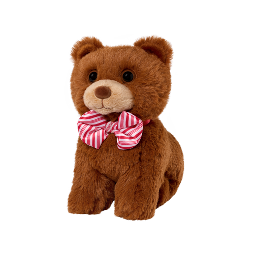 Our Generation Peppermint Holiday Bear Plushie with Bow Accessory