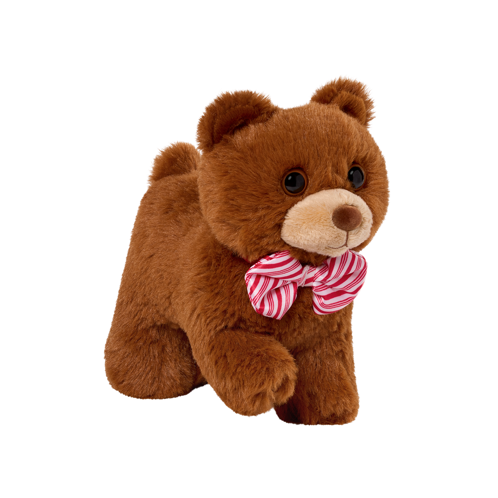 Our Generation Peppermint Holiday Bear Plushie with Bow Accessory