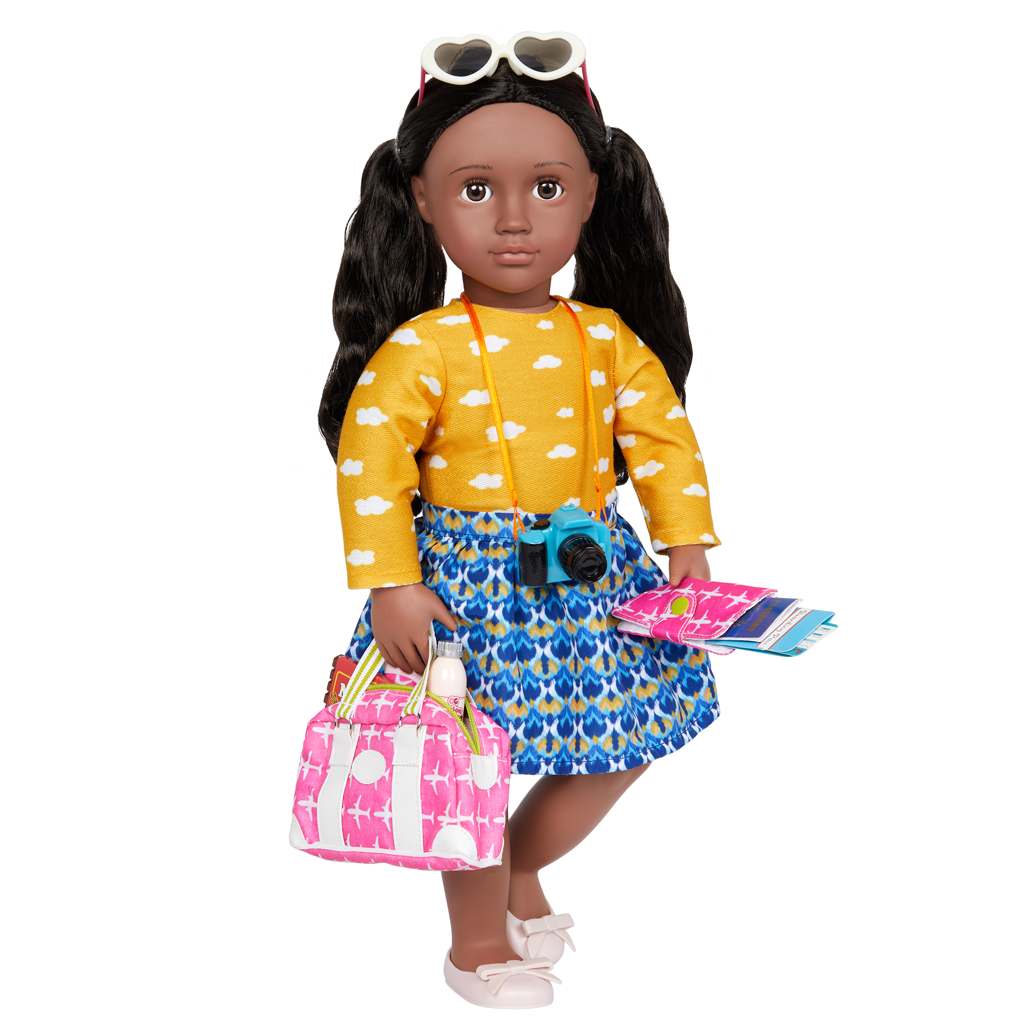 18-inch doll with travel bag playset