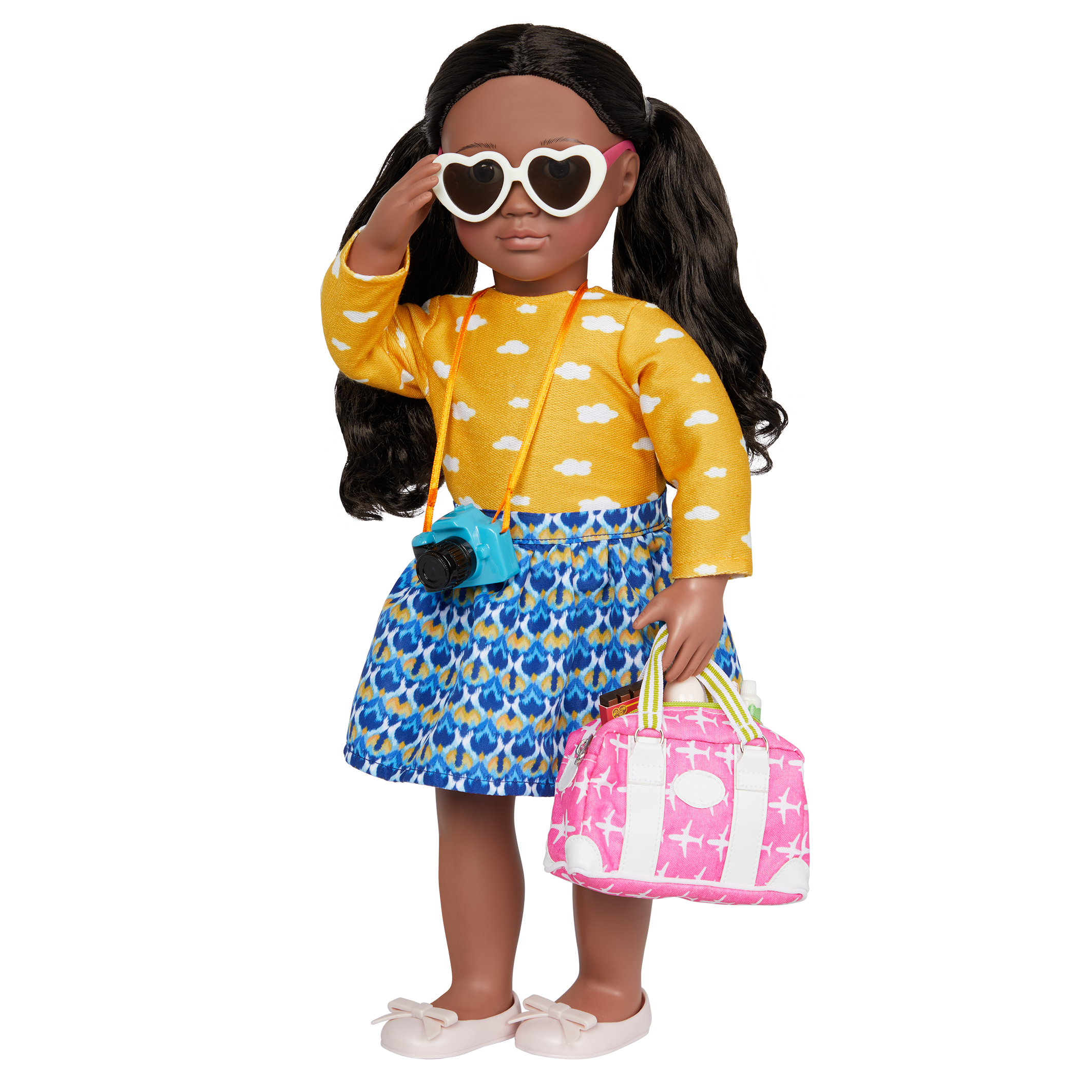 18-inch doll with travel bag playset