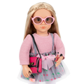 18-inch doll with purse fashion playset