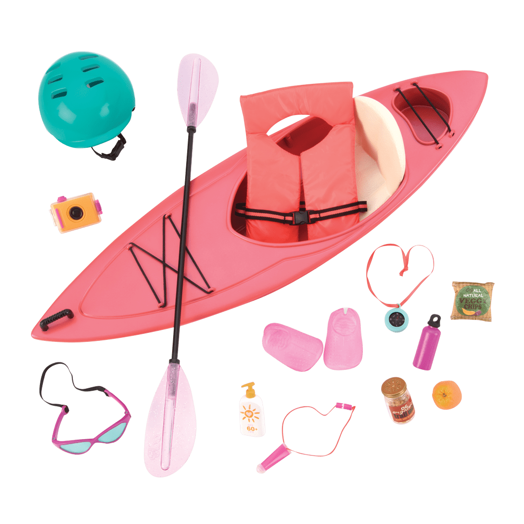 18-inch doll in kayak playset