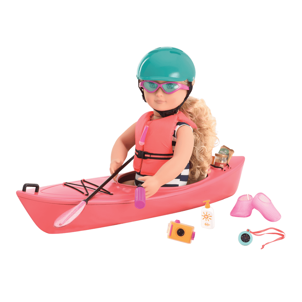 18-inch doll in kayak playset