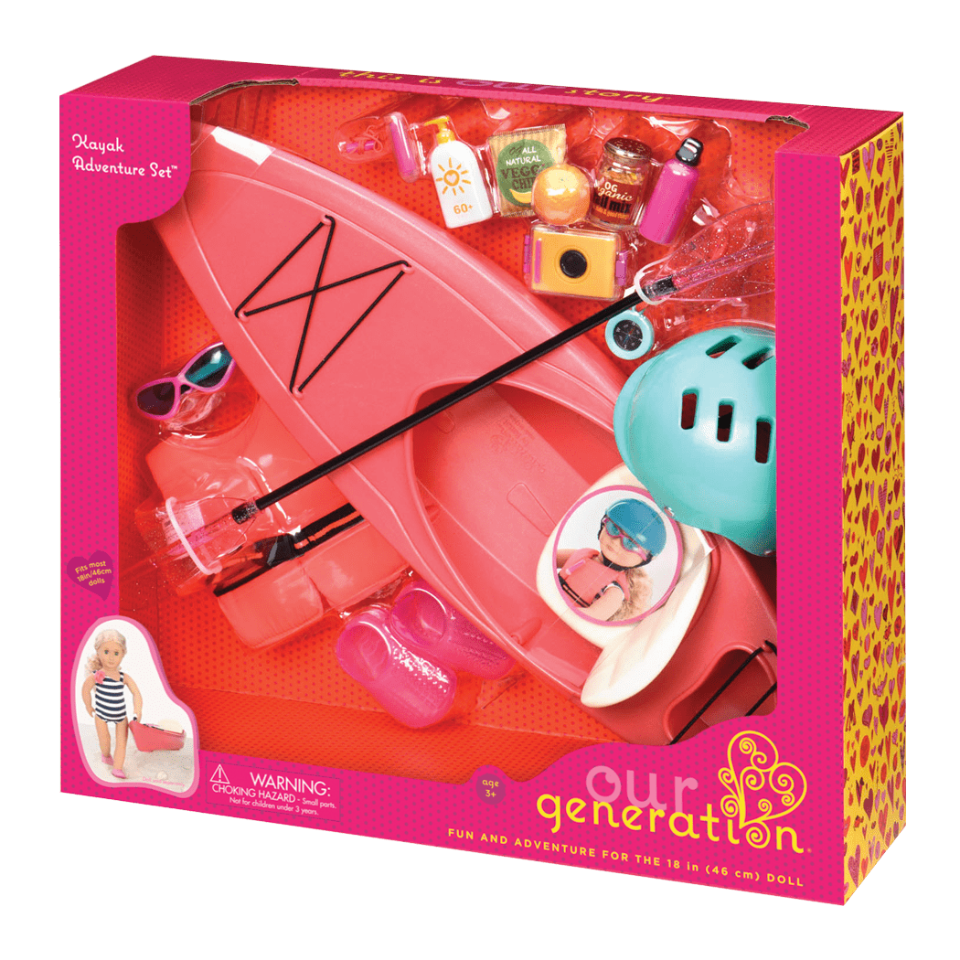 18-inch doll in kayak playset