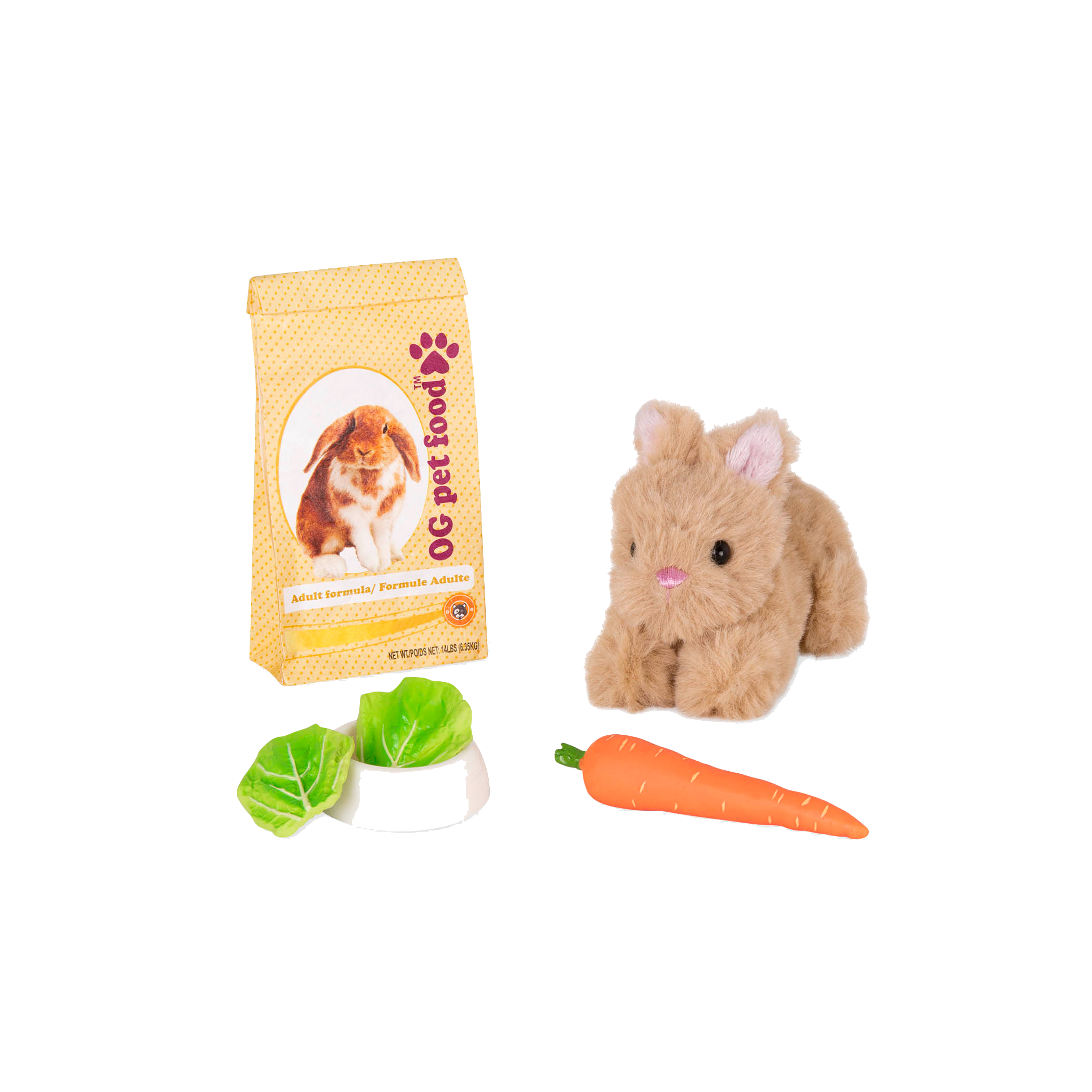 Bunny plushie playset