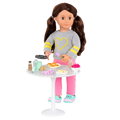 18-inch doll using pancake breakfast playset