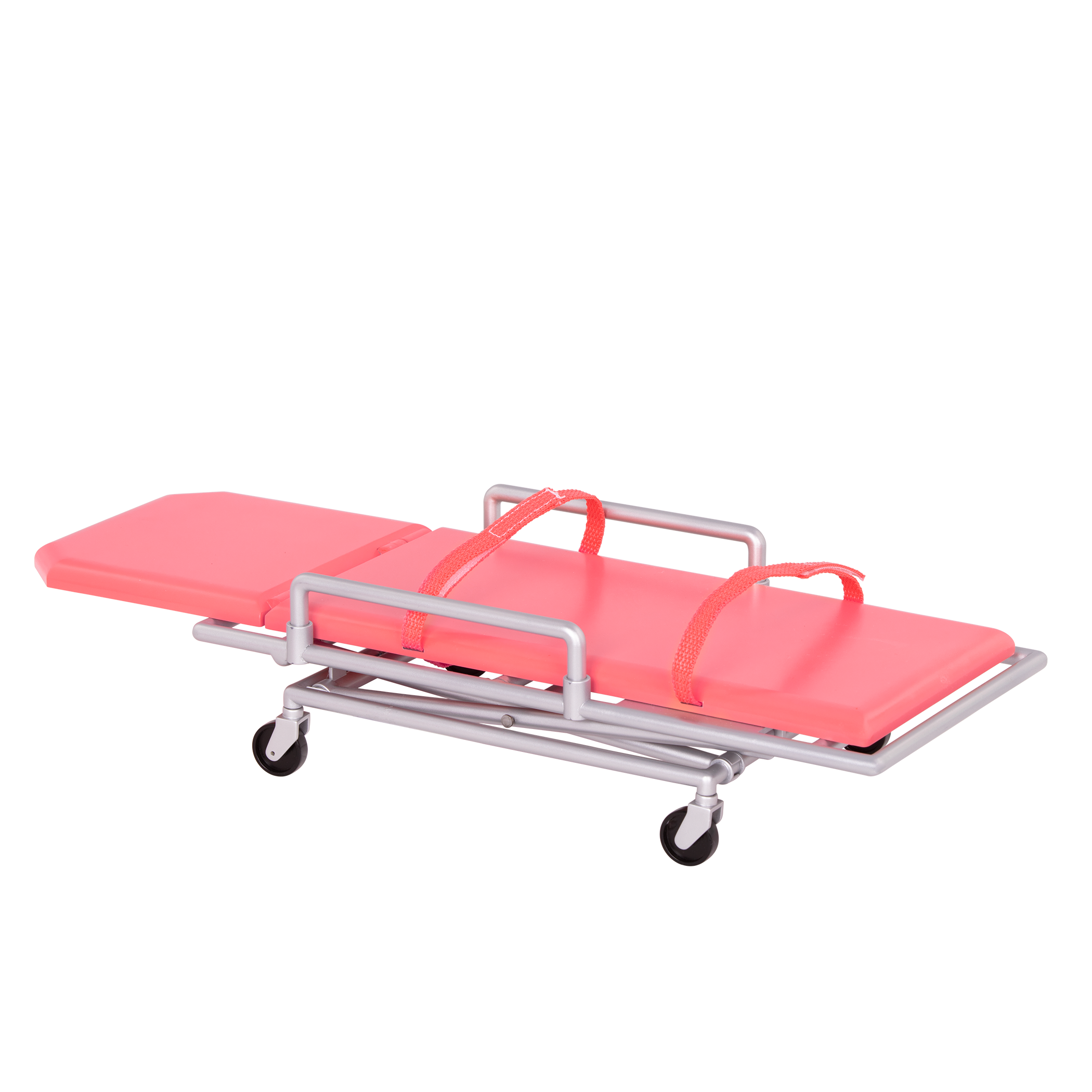 Two 18-inch dolls using ambulance gurney