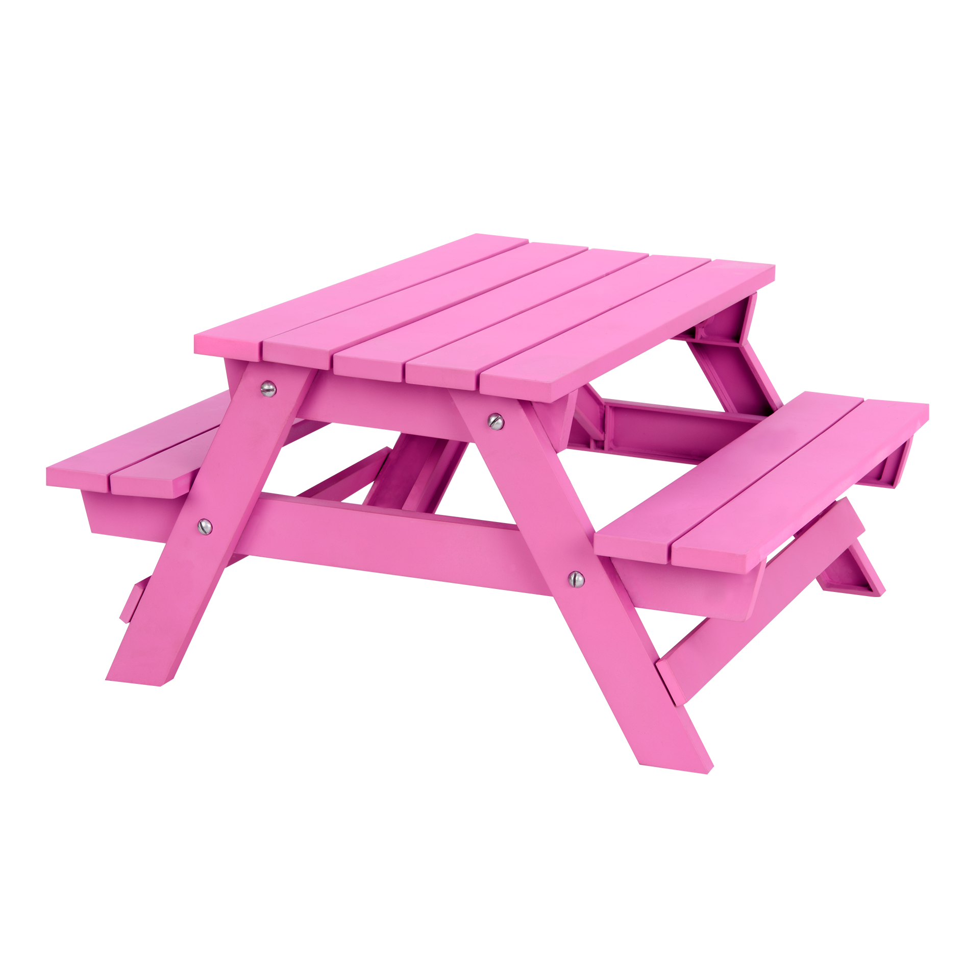Two 18-inch dolls with picnic table playset