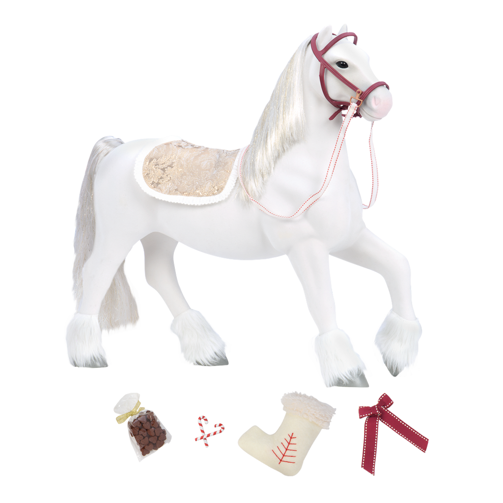 Clydesdale horse figurine with accessories