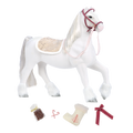 Clydesdale horse figurine with accessories