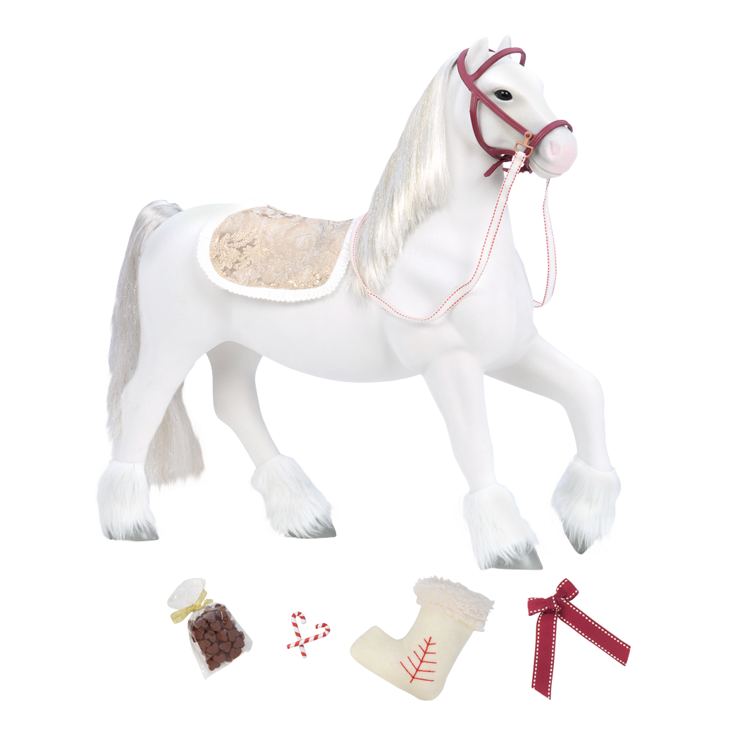 Clydesdale horse figurine with accessories