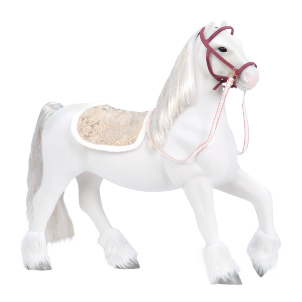 Clydesdale horse figurine with accessories