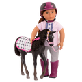 18-inch doll with black velvet foal figurine