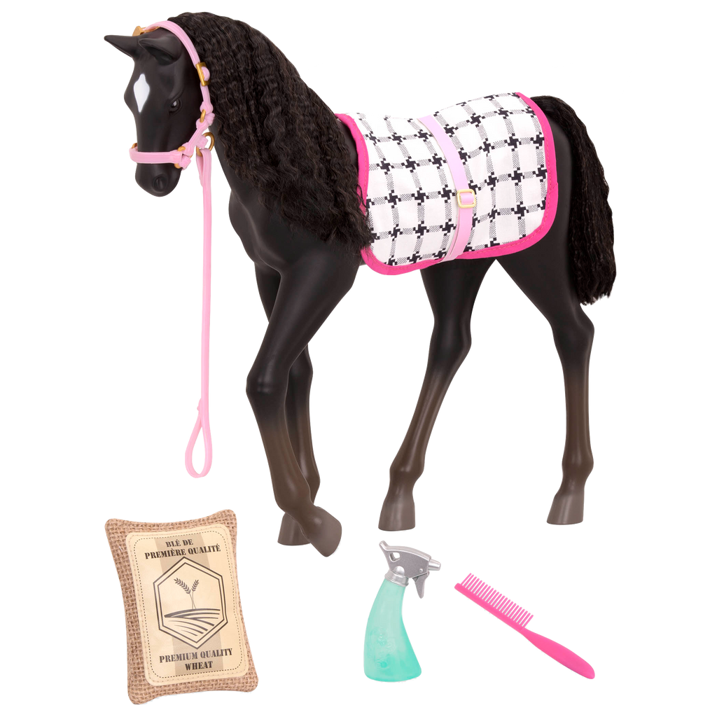 18-inch doll with black velvet foal figurine