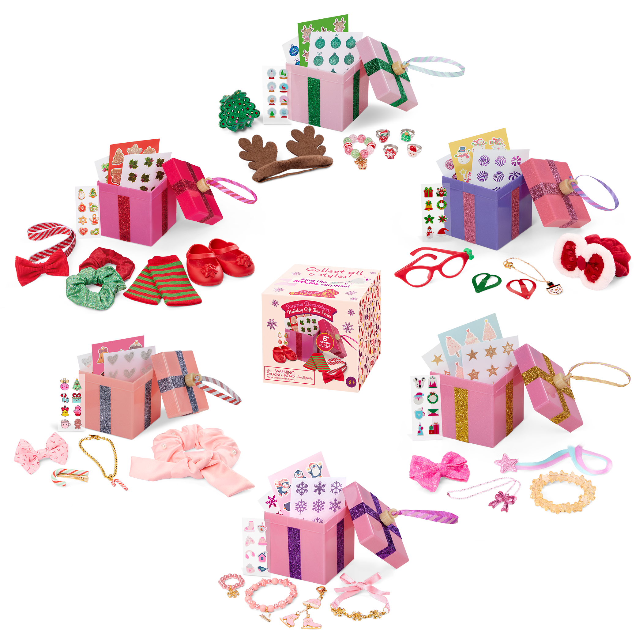 Our Generation Surprise Decorations Holiday Gift Box Series for 18-inch Dolls