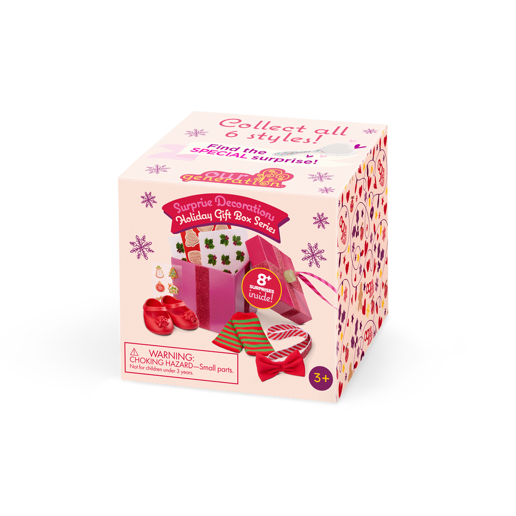 Our Generation Surprise Decorations Holiday Gift Box Series for 18-inch Dolls