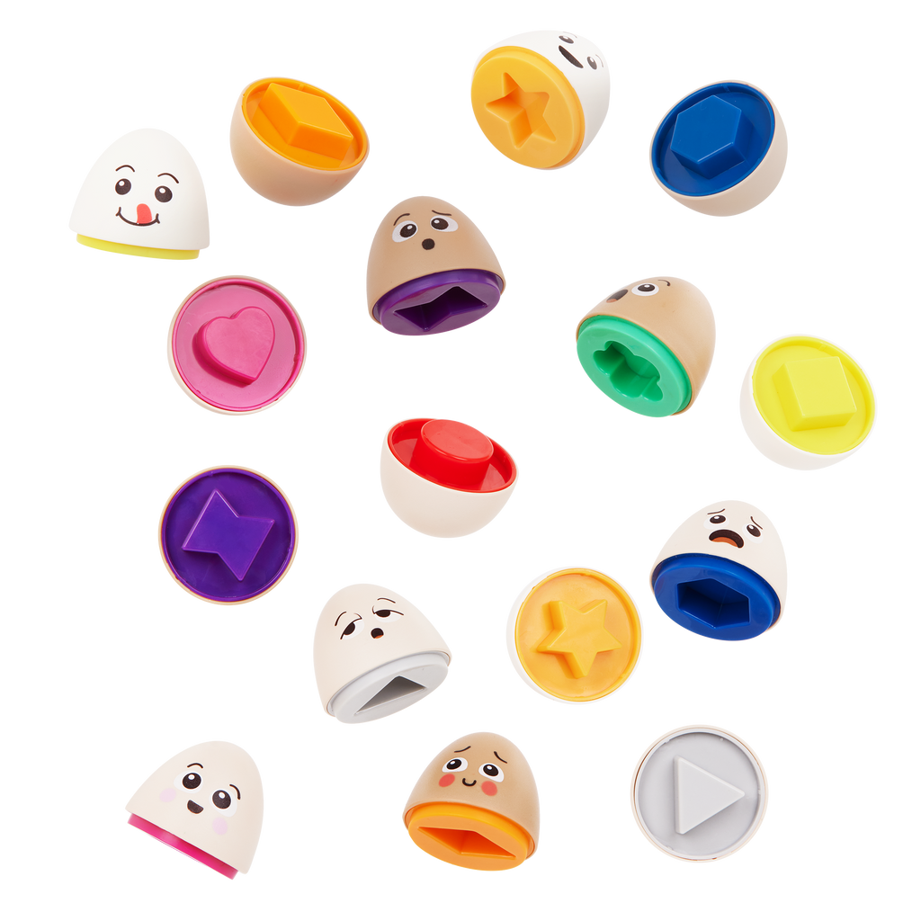 Egg bus playset with cards and a booklet.