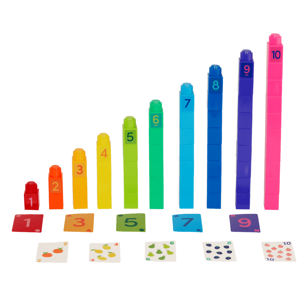 Colorful building block playset.