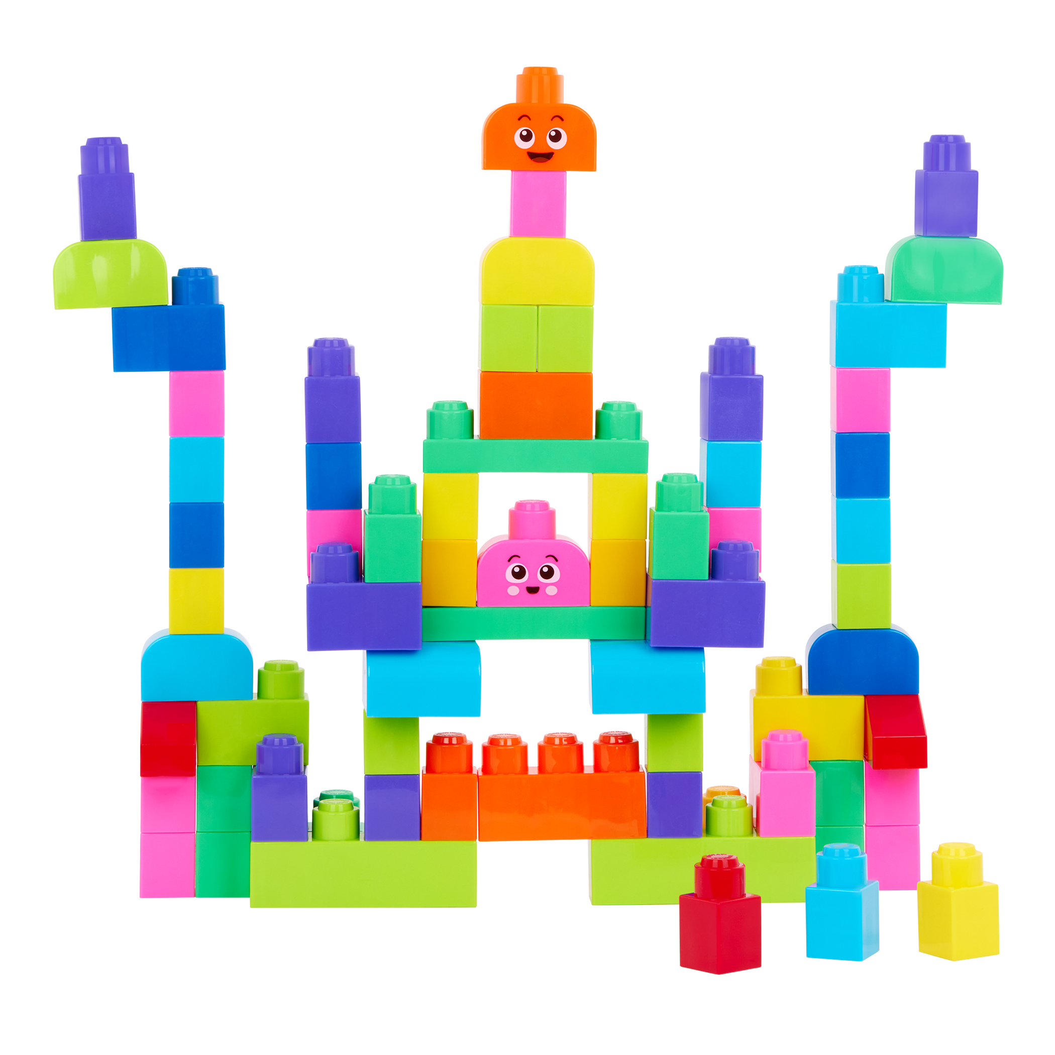 Colorful building block playset.