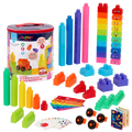 Colorful building block playset.