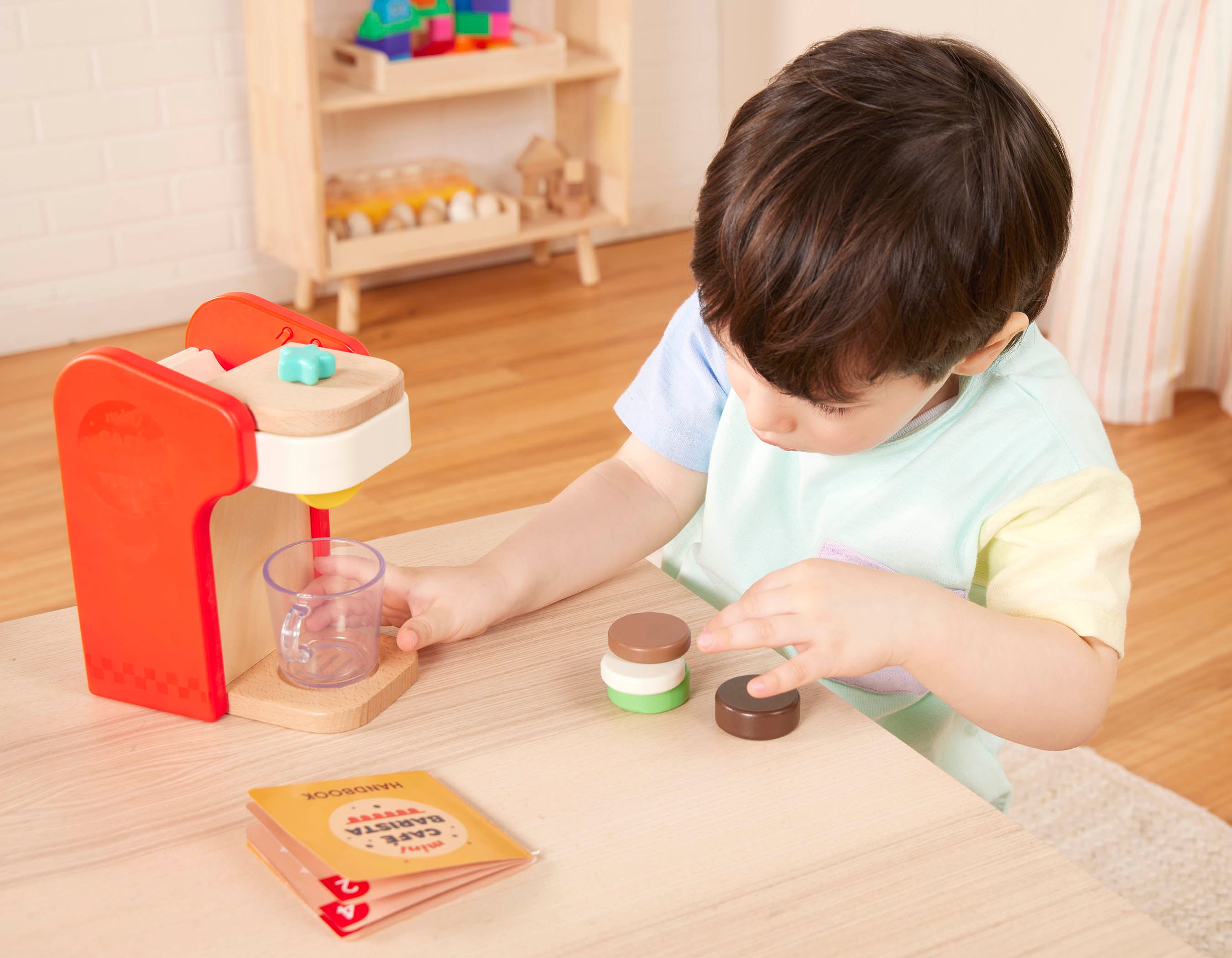 Colorful coffee maker playset.