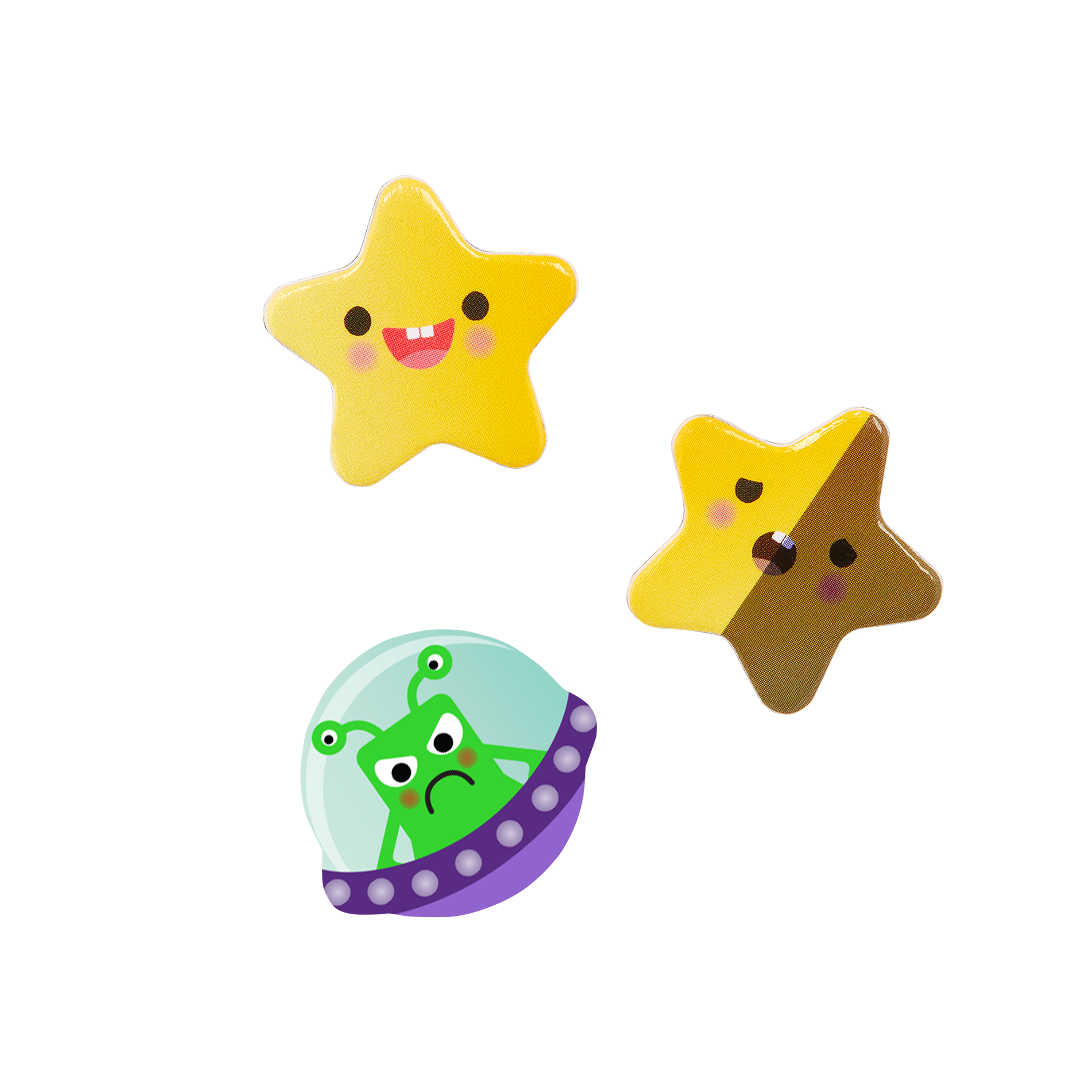 Space-themed responsibility chart with magnets, booklet, and dry-erase marker.