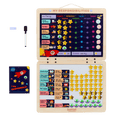 Space-themed responsibility chart with magnets, booklet, and dry-erase marker.