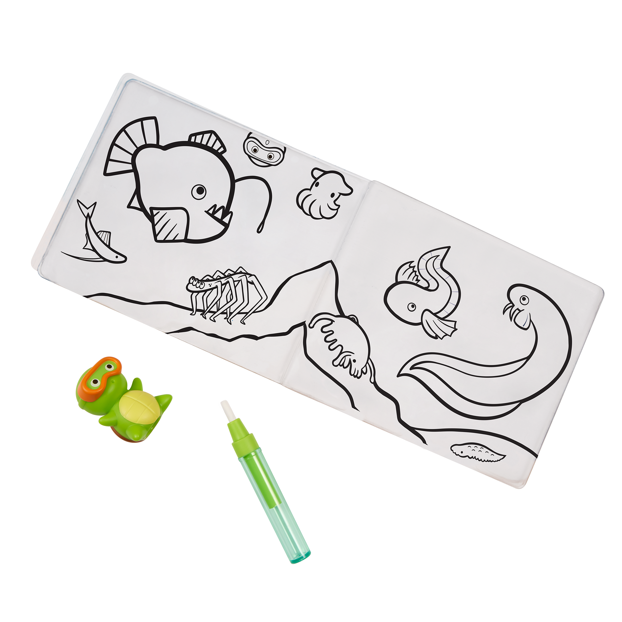 Ocean playset with color-changing book, fact cards, water pen, and a booklet.