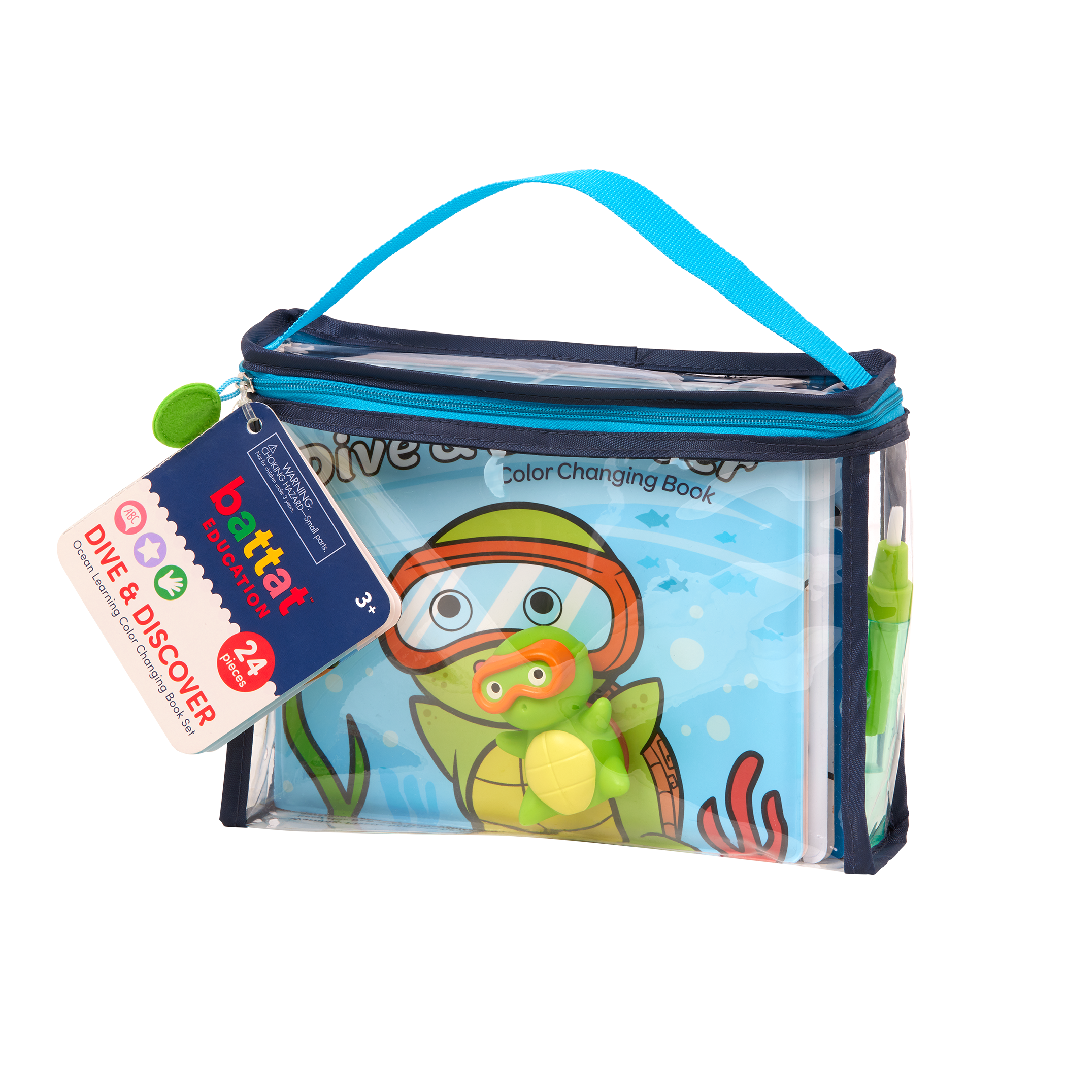 Ocean playset with color-changing book, fact cards, water pen, and a booklet.