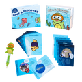 Ocean playset with color-changing book, fact cards, water pen, and a booklet.