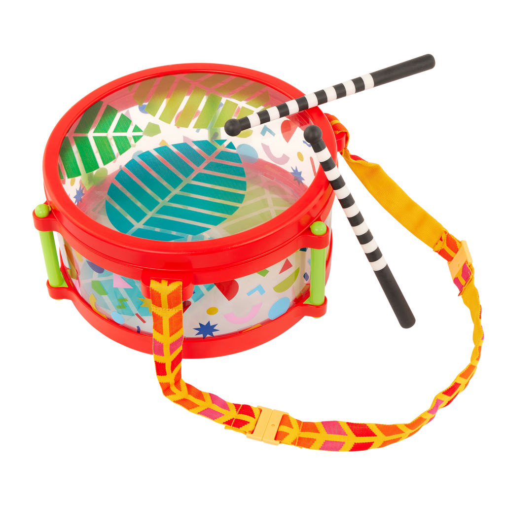 Percussion set in drum storage case with strap