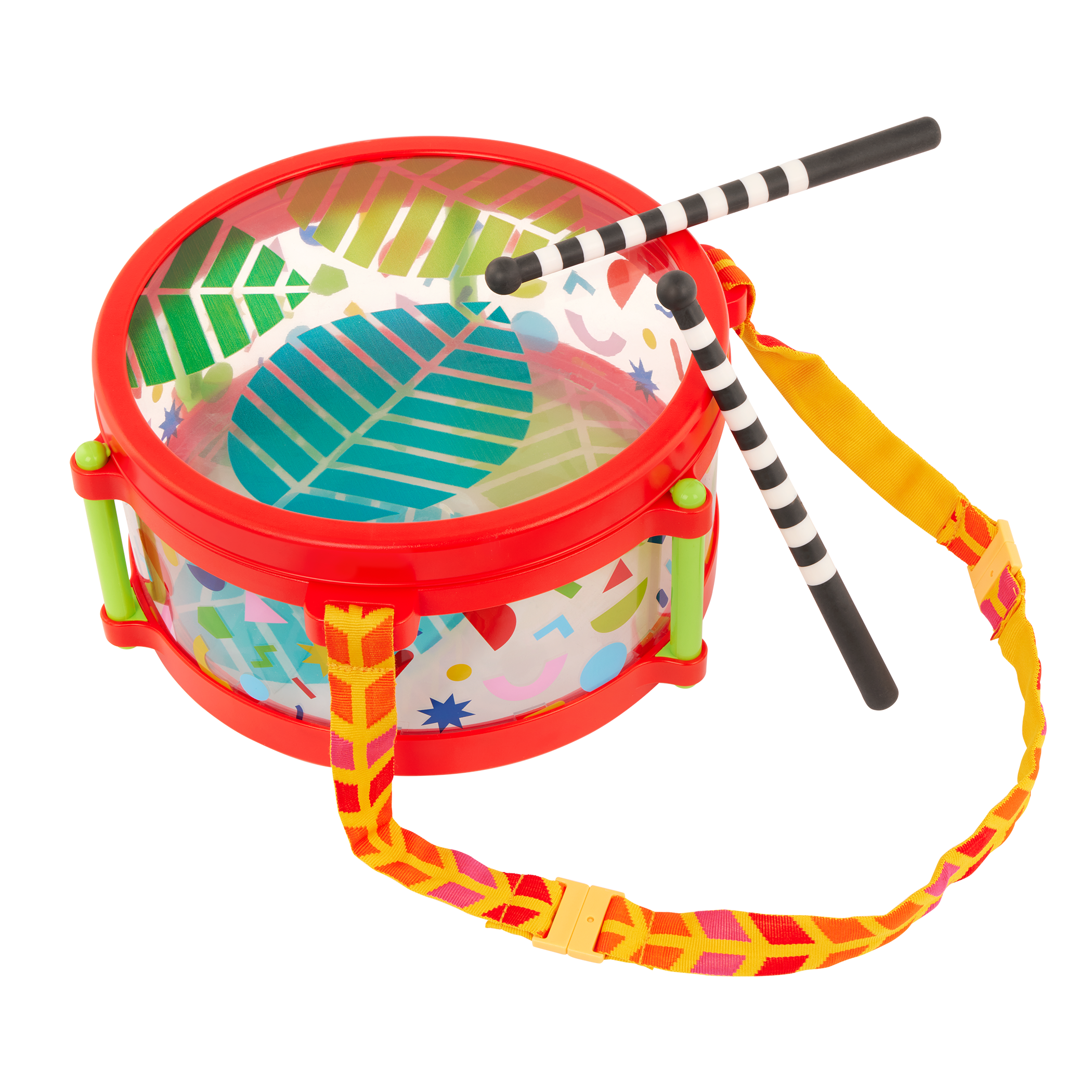 Percussion set in drum storage case with strap