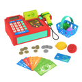 Toy cash register with accessories