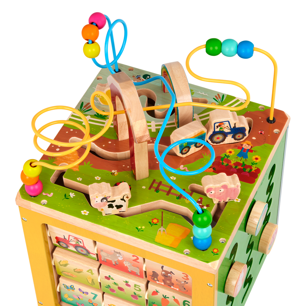 Barnyard Activity Barnyard Activity Cube | Wooden Farm Activity Center | Battat ...